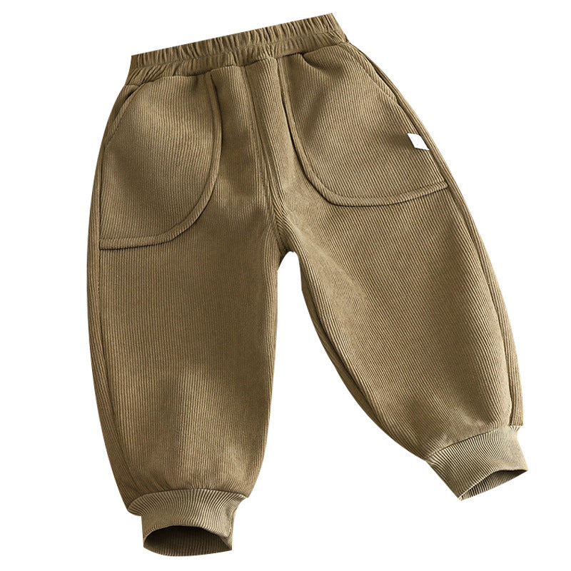 Kids' Velvet Pants Winter Thick Warm Sports Trousers