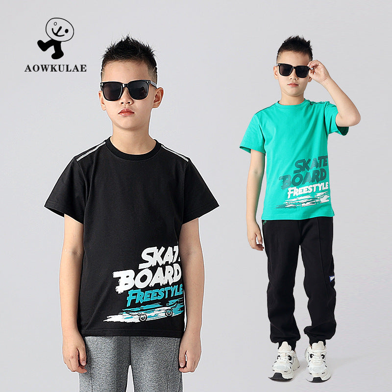 Boys’ Korean Sports T-Shirt – Breathable Summer Style