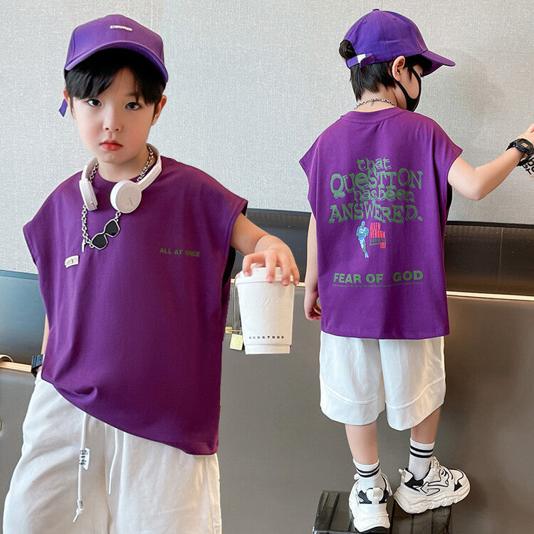 Boys' Summer Sleeveless Vest – 2024 Trendy T-Shirt