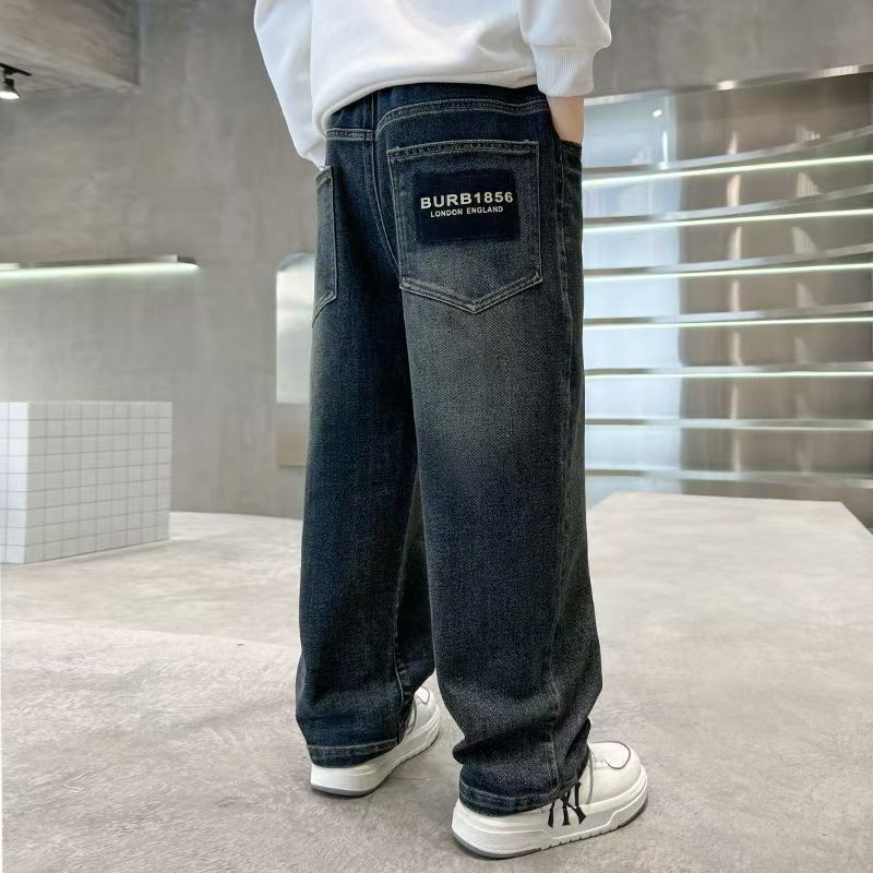 Boys Thick Fleece-Lined Autumn Jeans