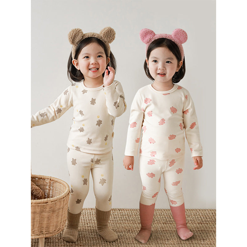 Girls' Winter Pajama Set – Cute Cartoon & Super Warm