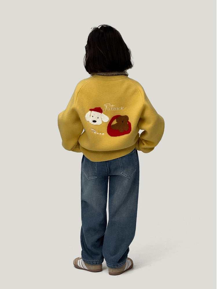 Girls’ Fleece-Lined Straight-Leg Jeans Soft Fit
