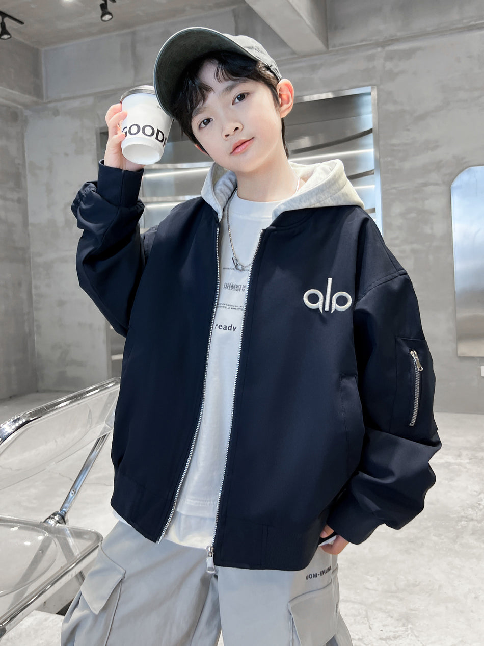 Boys’ Hooded Baseball Jacket