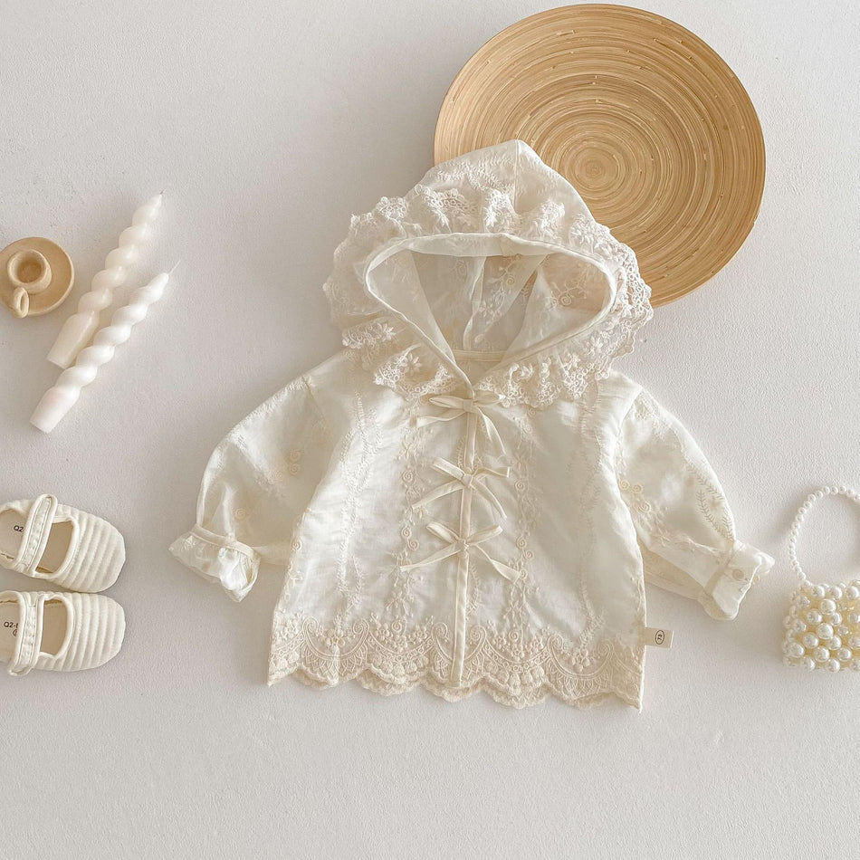 Girls Lace Hooded Jacket | Summer Baby Thin Top