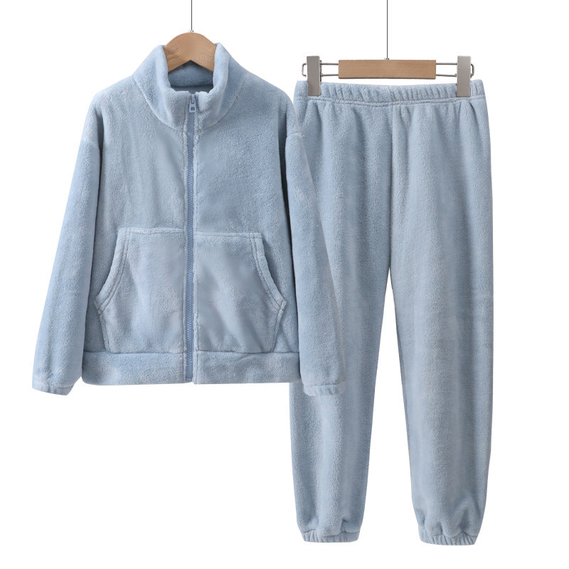 Children's Flannel Pajamas Set 2025 Autumn Winter Parent-Child Warm Suit