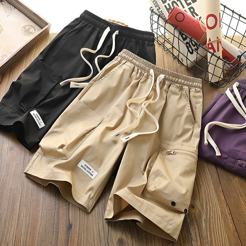 "Boys' Quick-Dry Workwear Shorts – Summer Mid-Length Pants"