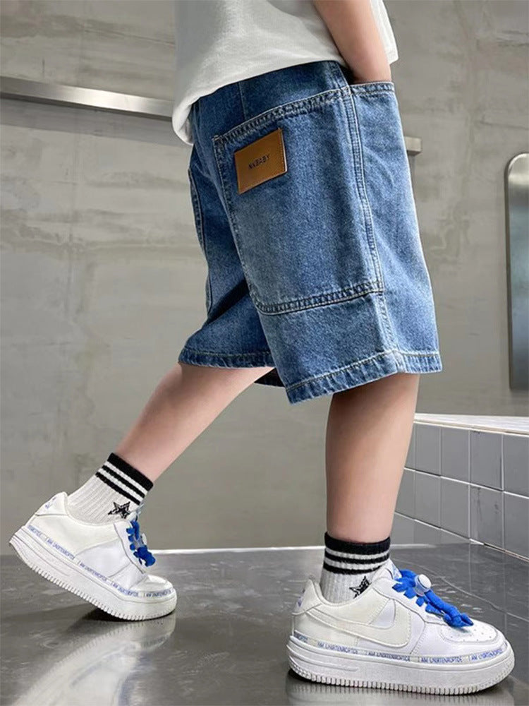 Boys Korean Style Denim Mid Length Shorts Summer Wear Kids!!