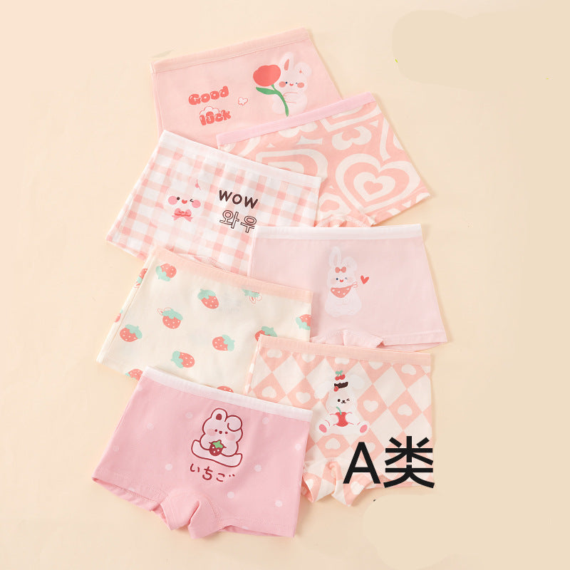 7-Pack-Girls’ Cotton Boxer Briefs Class A Soft Non-Pinching  Underwear