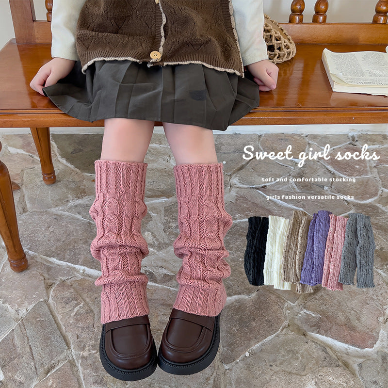 Girls Thickened Knitted Slouch Socks Korean Style Calf Warm