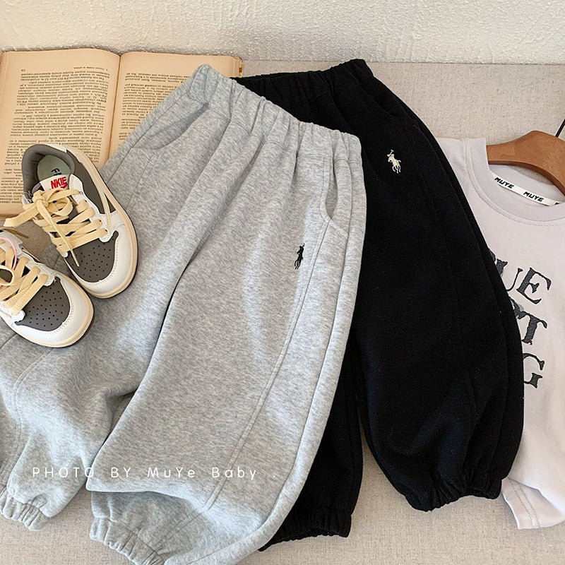 Kids' Korean Style Sweatpants 2025 Spring Autumn Pants