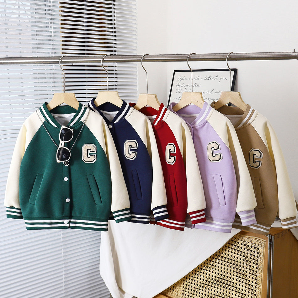 Boys Girls Spring Baseball Uniform Kids Casual Jacket