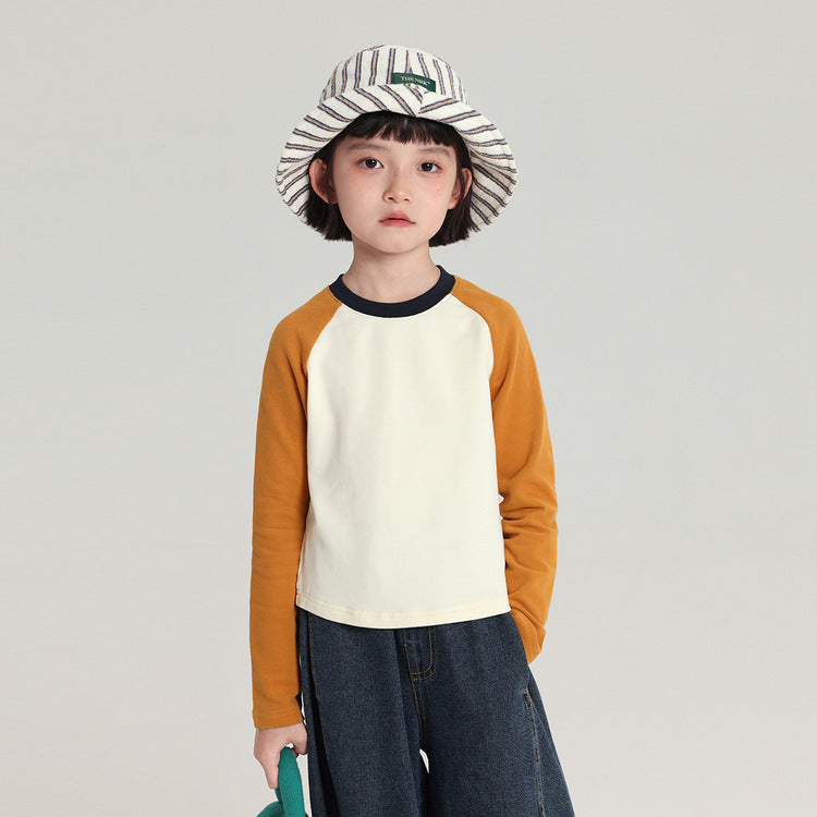 Pudding Haru Girls’ Color-Block Long-Sleeve T-Shirt