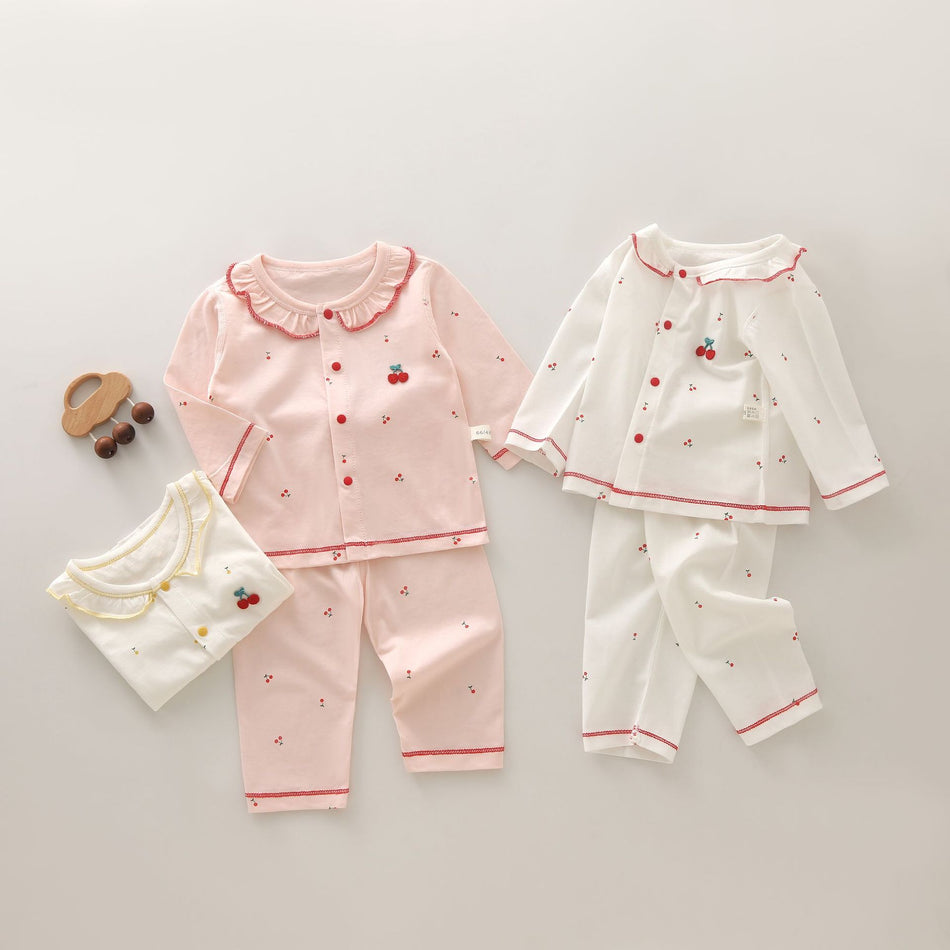 Baby Girl's Two-Piece Cotton Pajamas – Summer Air-Conditioned Wear