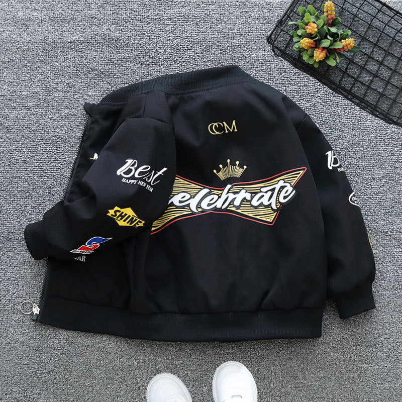 2025 Boys’ Korean-Style Baseball Jacket – Spring & Autumn