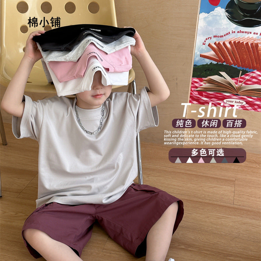 Boys’ Printed Cotton T-Shirt – 2024 Summer Casual Tee