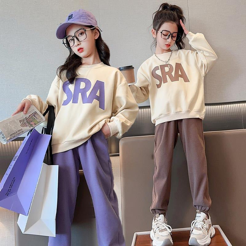 Girls’ Casual Sports Suit 2023 – Stylish Autumn & Spring Two-Piece