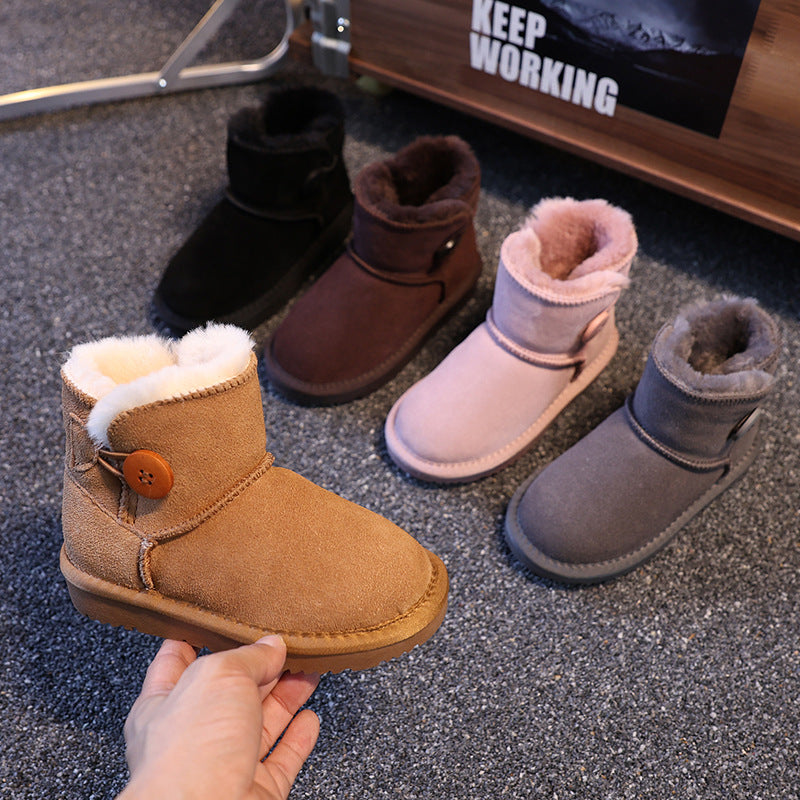 Kids’ Cowhide Snow Boots