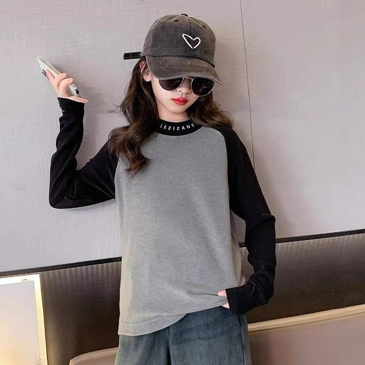 Girls Patchwork Thermal Base T- Shirt – Autumn & Winter
