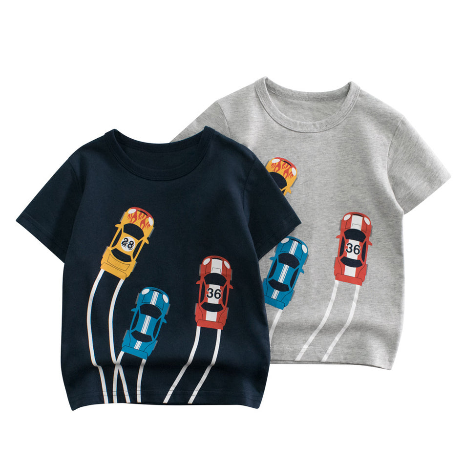 Kids’ Korean-Style Summer T-Shirt – Boys’ Base Shirt