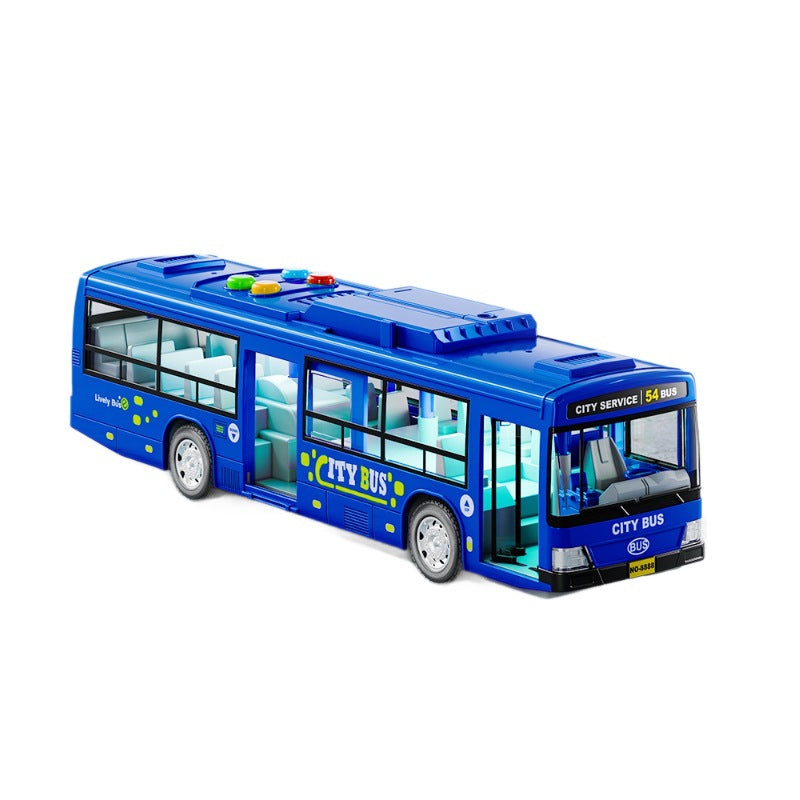Simulation Large Bus Toy with Open Door Light Music for Kids