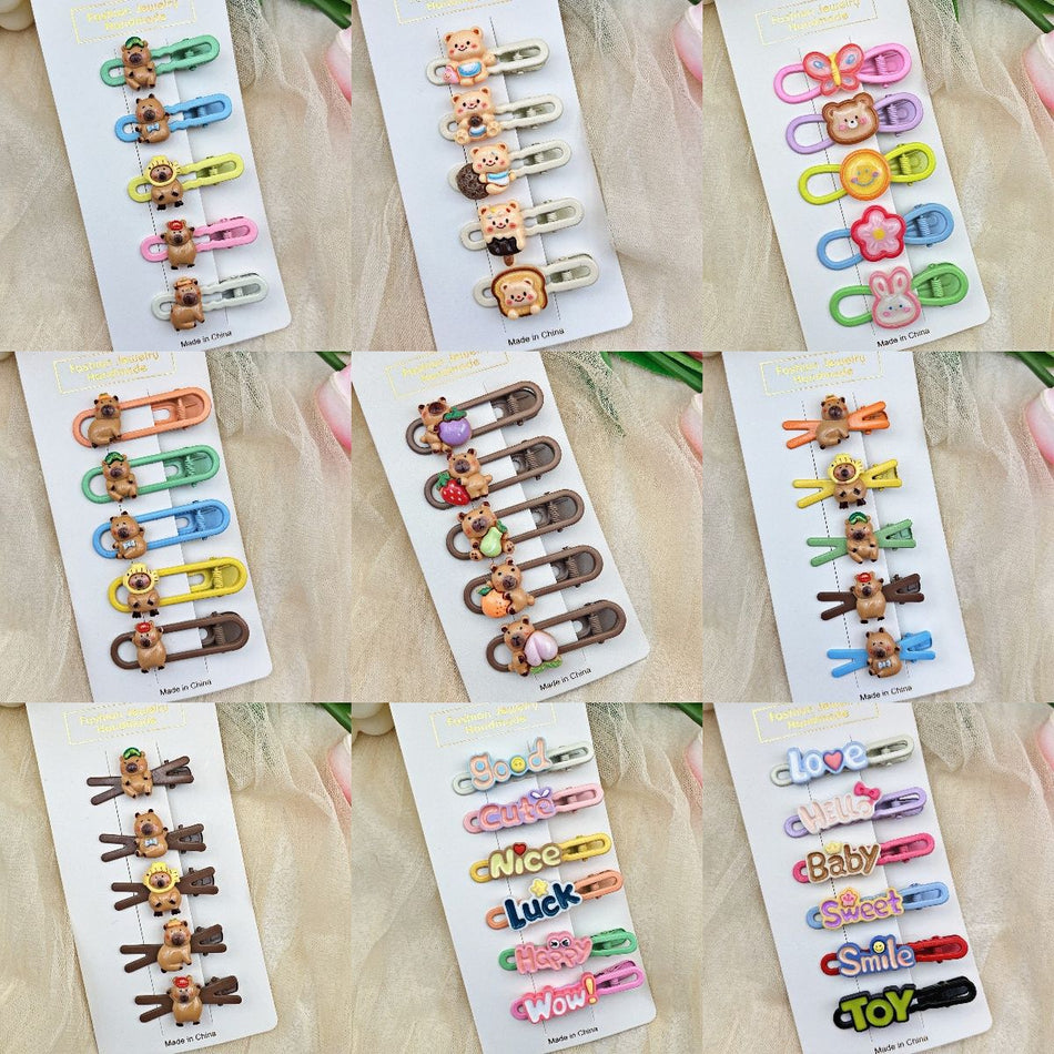 Cute Cartoon Duckbill Hair Clips for Girls – Resin Set