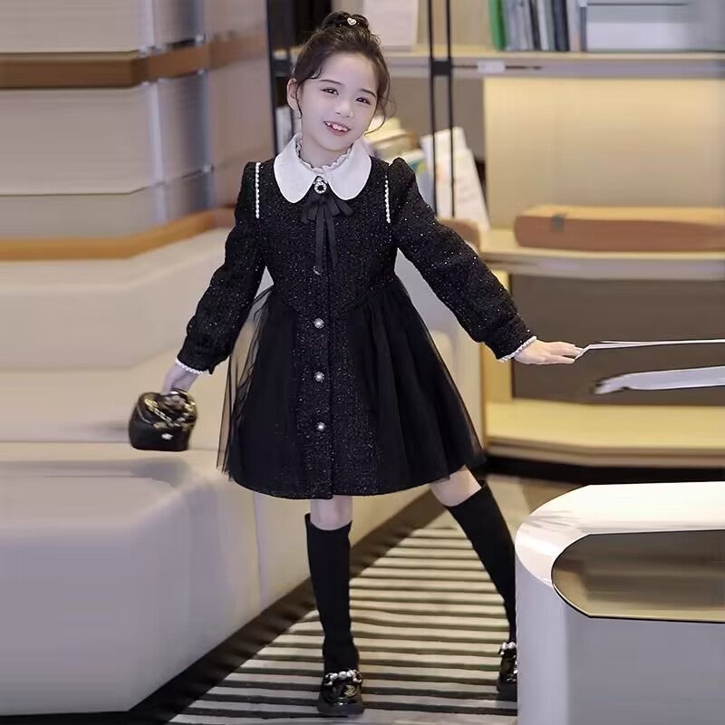 Girls’ Elegant Mesh Princess Dress