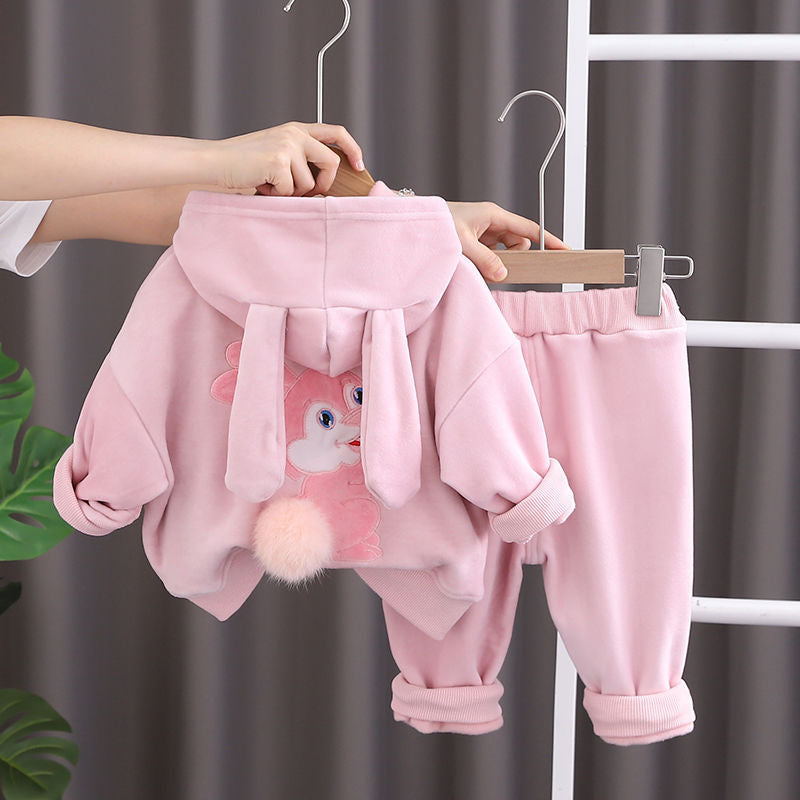 Baby Velvet Sweatshirt Set | Unisex 2-Piece Winter Wear