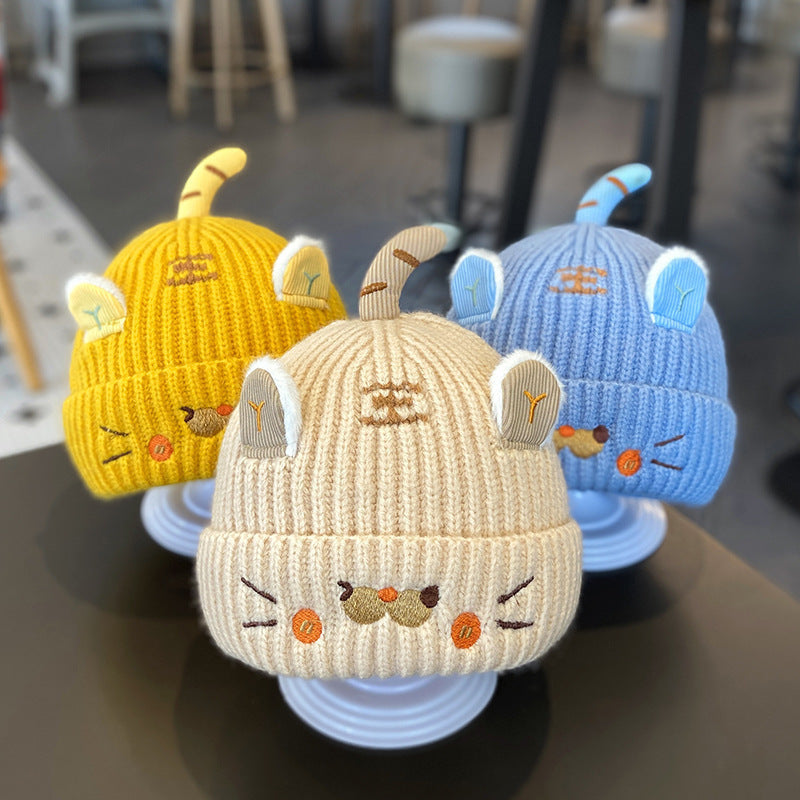 Children's Autumn Winter Cute Little Tiger Wool Ear Hat Baby