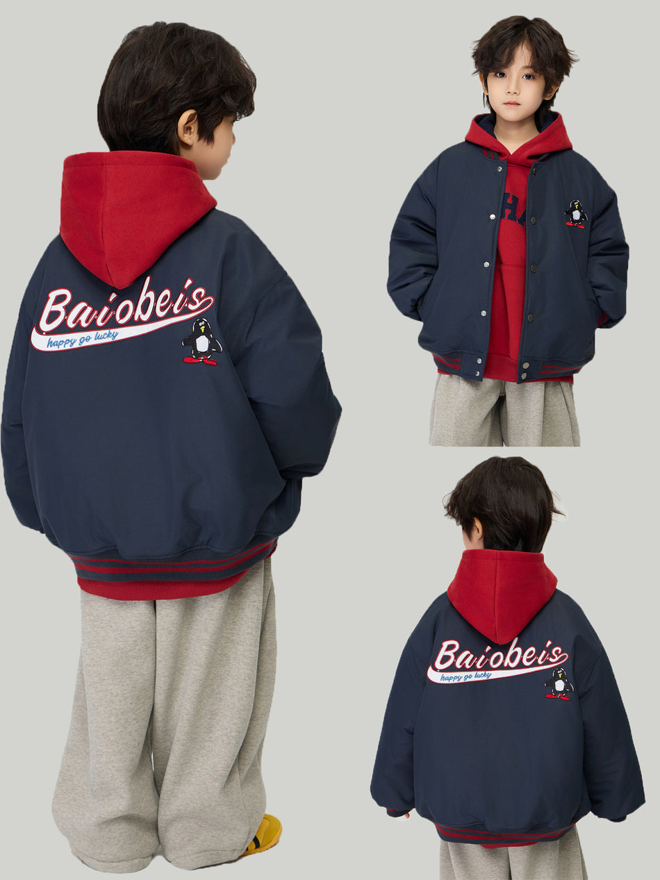 Boys Winter American Retro Baseball Jacket 2025