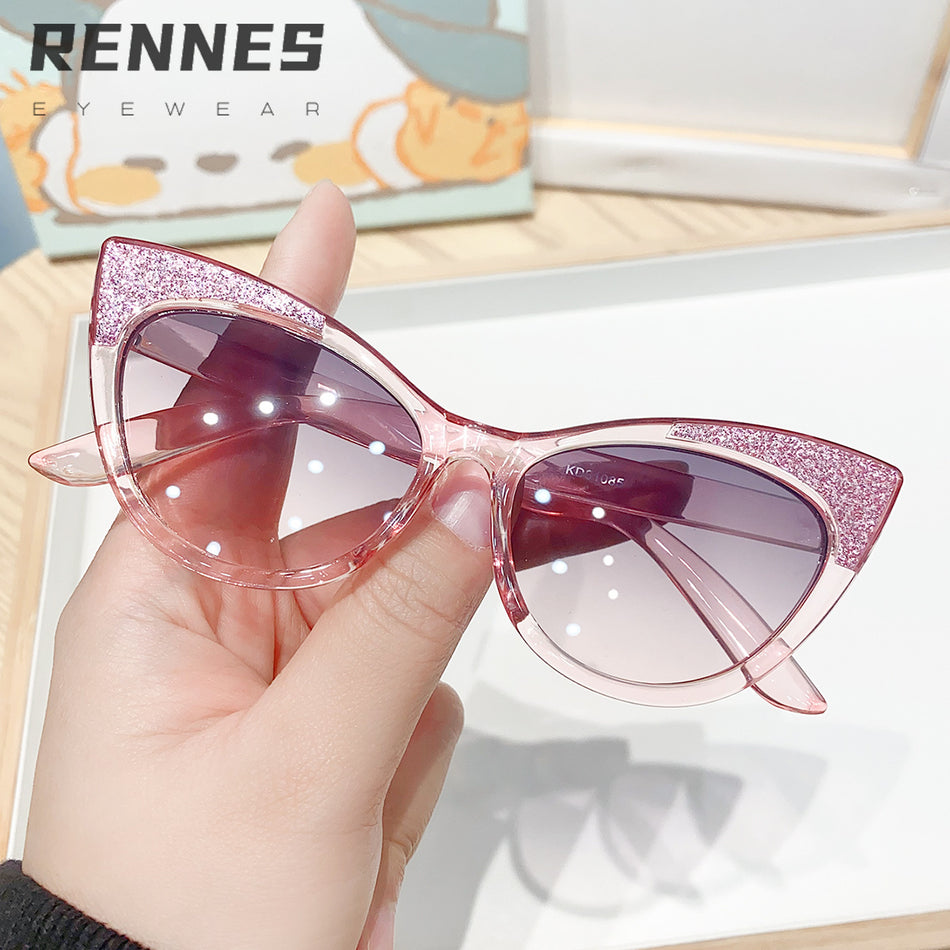 Kids Cat-Eye Candy Color Sunglasses Trendy Style