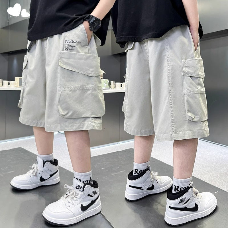 Boys Cargo Shorts Summer 2025 Loose Fit Trendy Pants