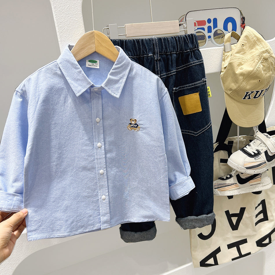 Boys Oxford Cartoon Long-Sleeve Shirt