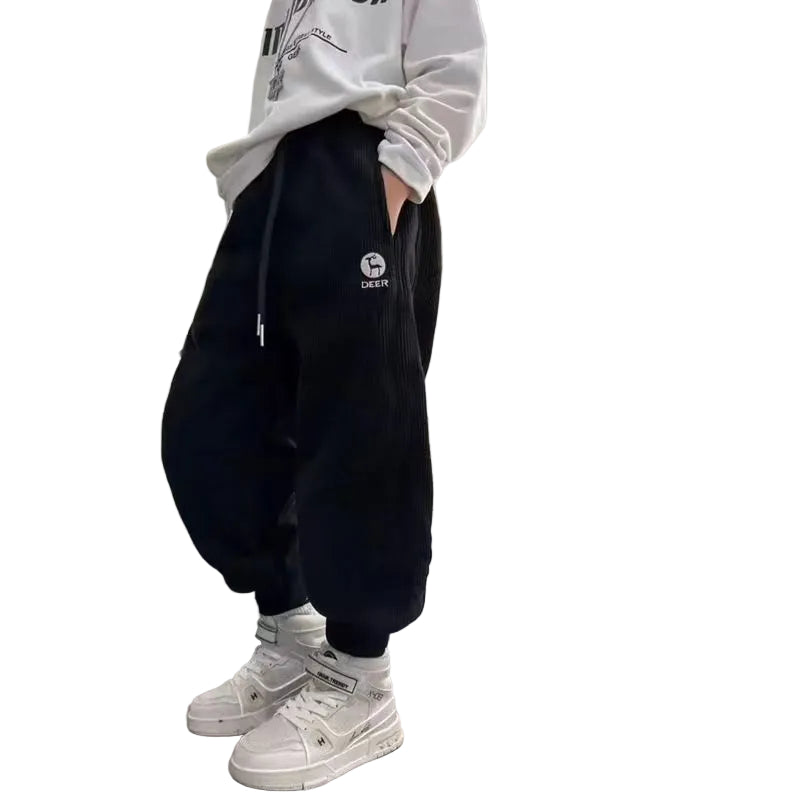 Boys Thickened Winter Pants Faux Rabbit Fur Warm
