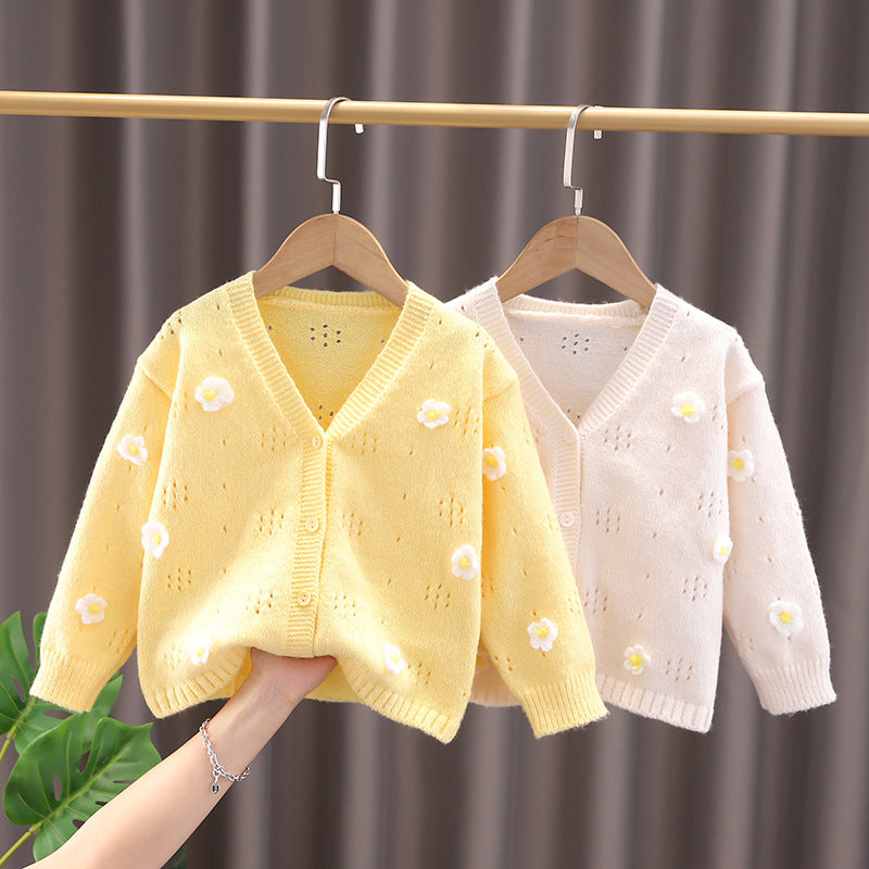 Bala 2024 Girls’ Flower Sweater Cardigan