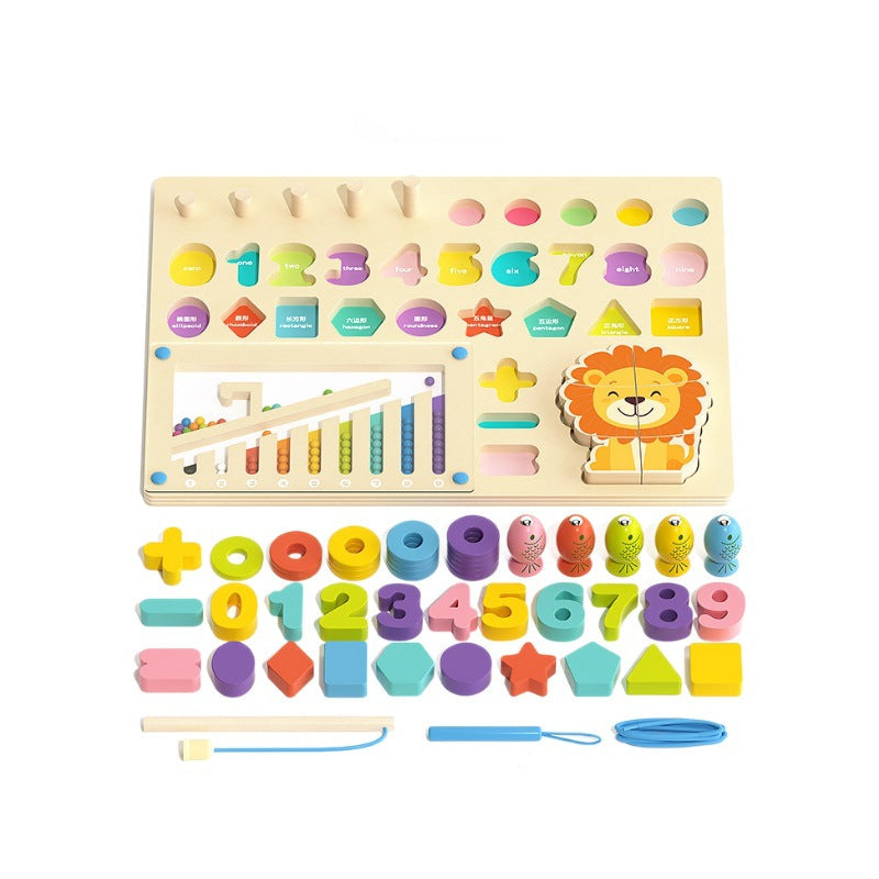 5-in-1 Montessori Toy | Toddler Puzzle & Number Board