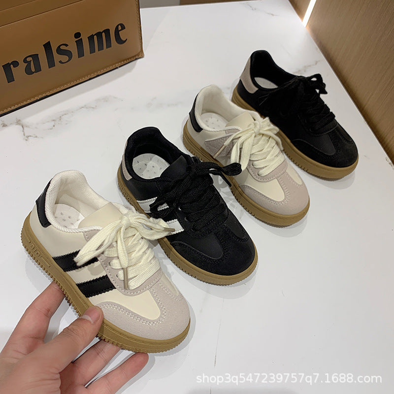 2025 Kids Retro Korean Casual Soft Sole White Shoes