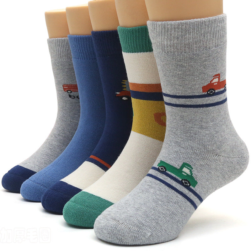 Girls’ Winter Cotton Socks – Warm Terry Mid-Calf 🧦