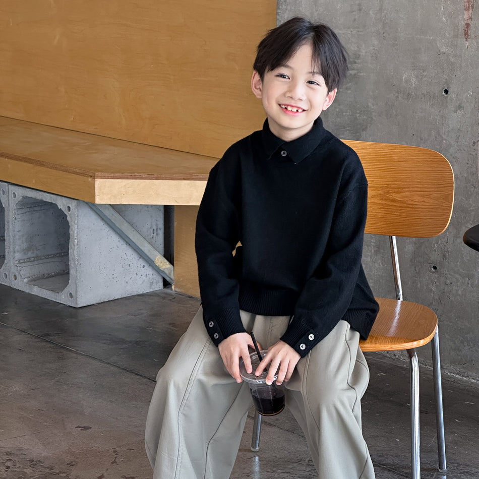 Michael Xie Boys Korean Knit Base Sweater Winter 2025