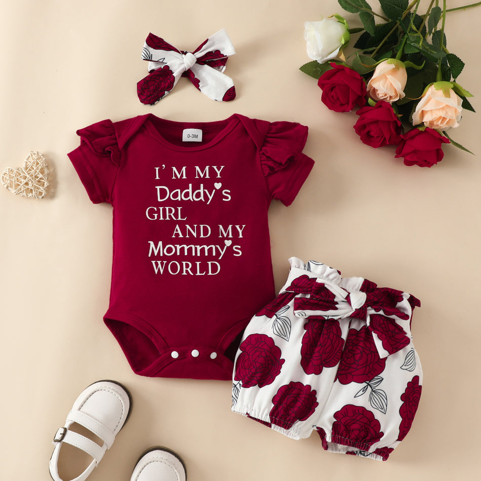 Baby Girl Summer Set | Alphabet Top & Floral Shorts