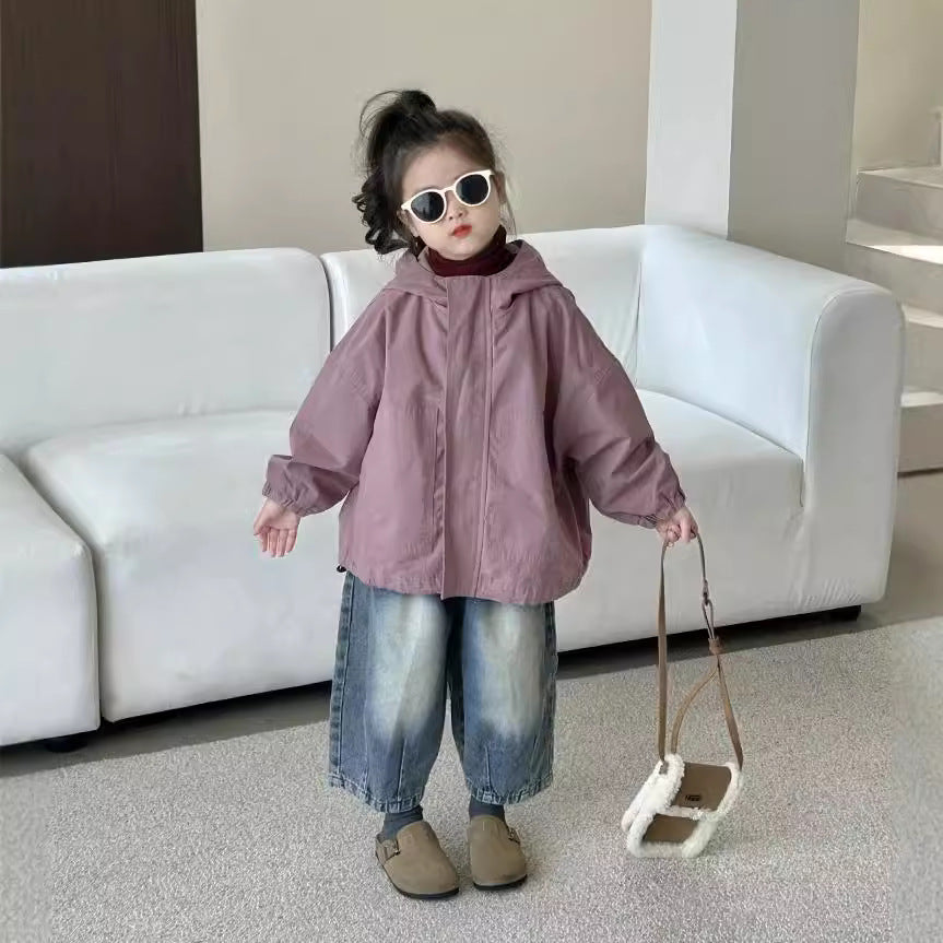 Kids’ Hooded Jacket 2024 – Korean Style Autumn Wear