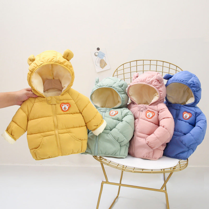 Kids’ Down Cotton Jacket – Thickened Winter Fleece Coat