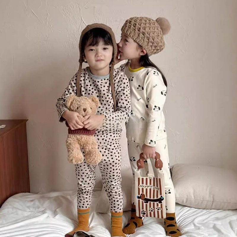 Cartoon Cotton Pajamas – Antibacterial Autumn Set for Kids