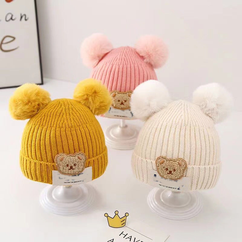 Cute Bear Knitted Winter Hat for Kids