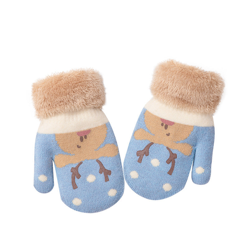 Tutuya Baby Winter Gloves Warm Fleece-Lined Cute Knit