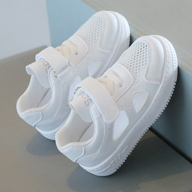 2025 Kids’ White Summer Mesh Sports Sneakers