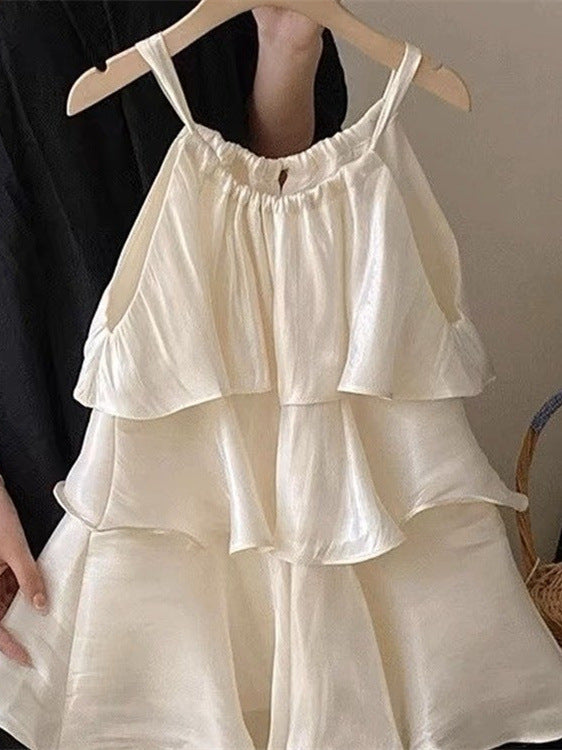 Girls’ Western-Style Summer Fairy Dress – Pink House
