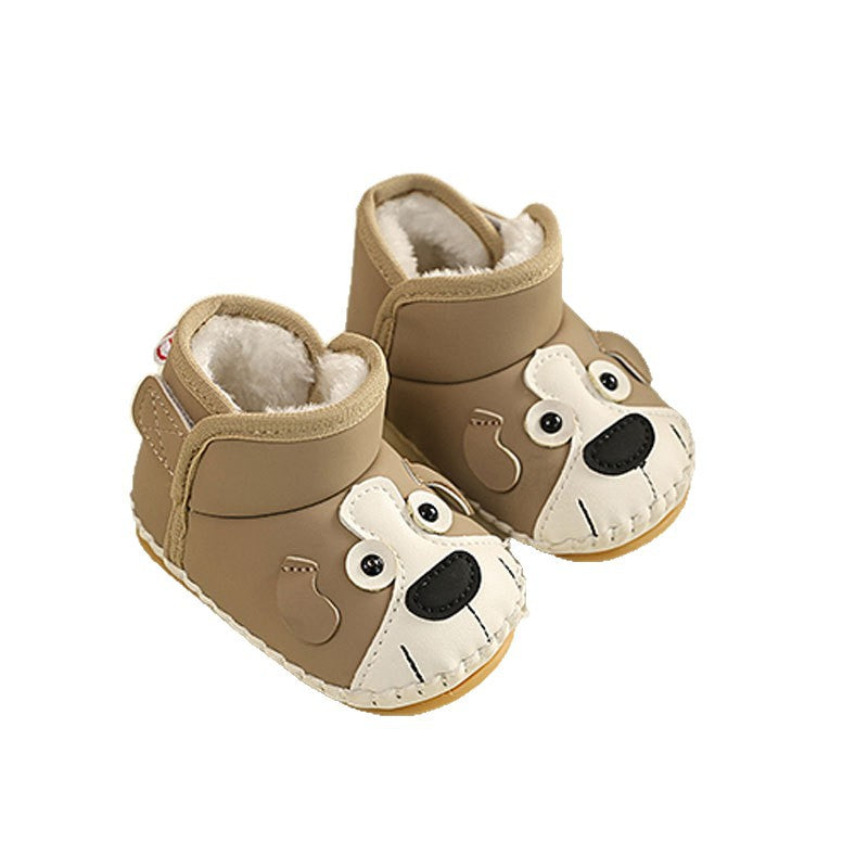 Winter Baby Snow Boots Soft Sole Cartoon Fleece