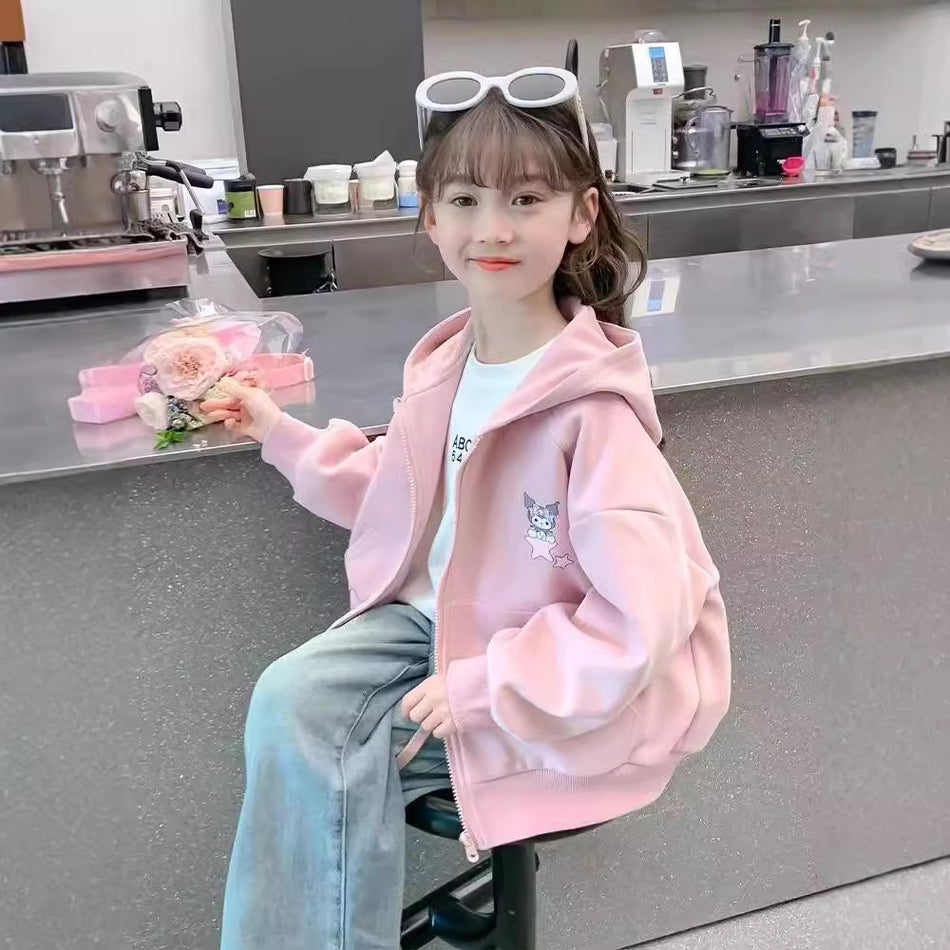 Girls Hooded Sweatshirt | Spring Sports Jacket Top