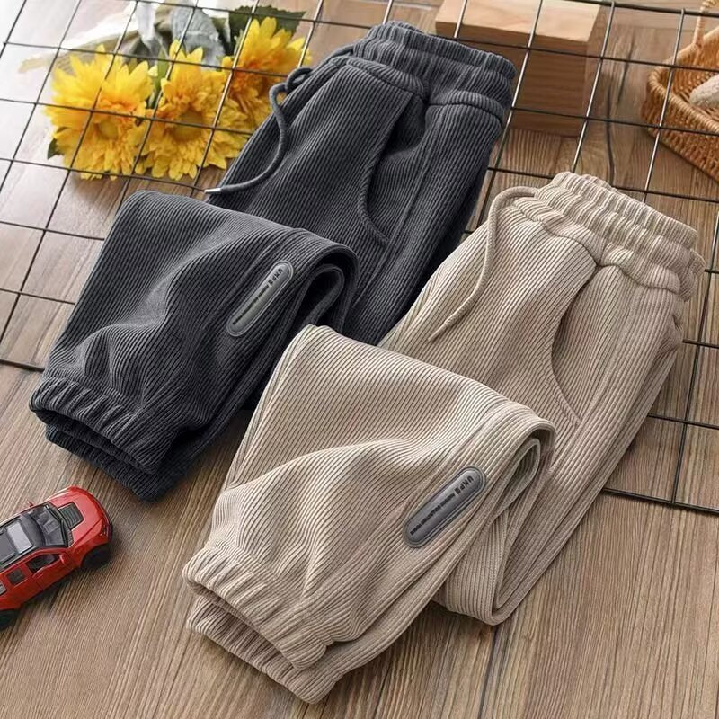 Boys Corduroy Pants 2024 Warm Cotton Autumn Winter Trousers