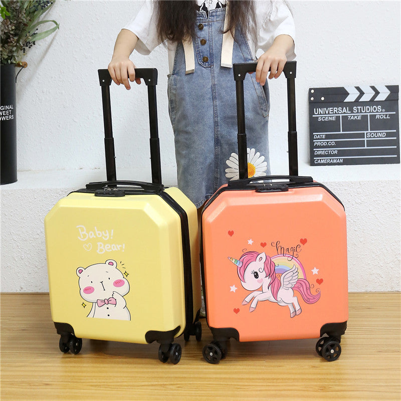 18-inch Frosted Kids Trolley Suitcase with Universal Wheels